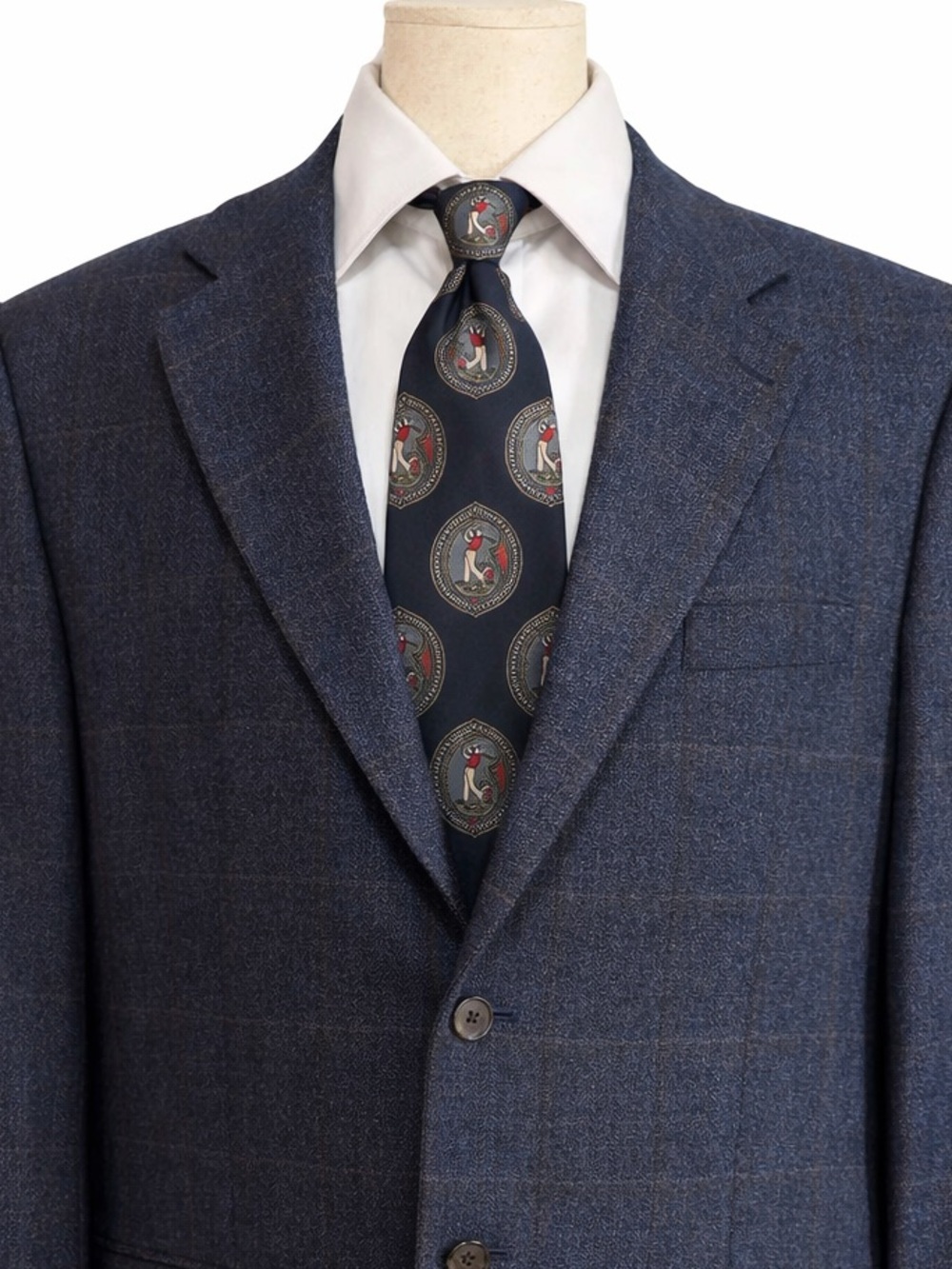 Bruno Piattelli windowpane wool Sportcoat. 43L - Picture 12 of 12